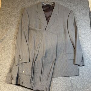 Jos. A. Bank Suit Mens 48R 44x29 Gray Pinstripe Wool Signature Gold 2 Piece